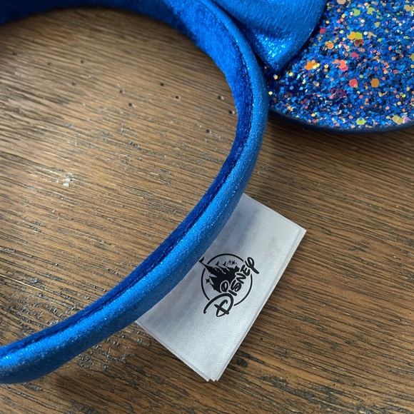 Disney Parks Royal Blue and Gold Glitter Minnie Mouse Ear Headband. - Picture 3 of 4